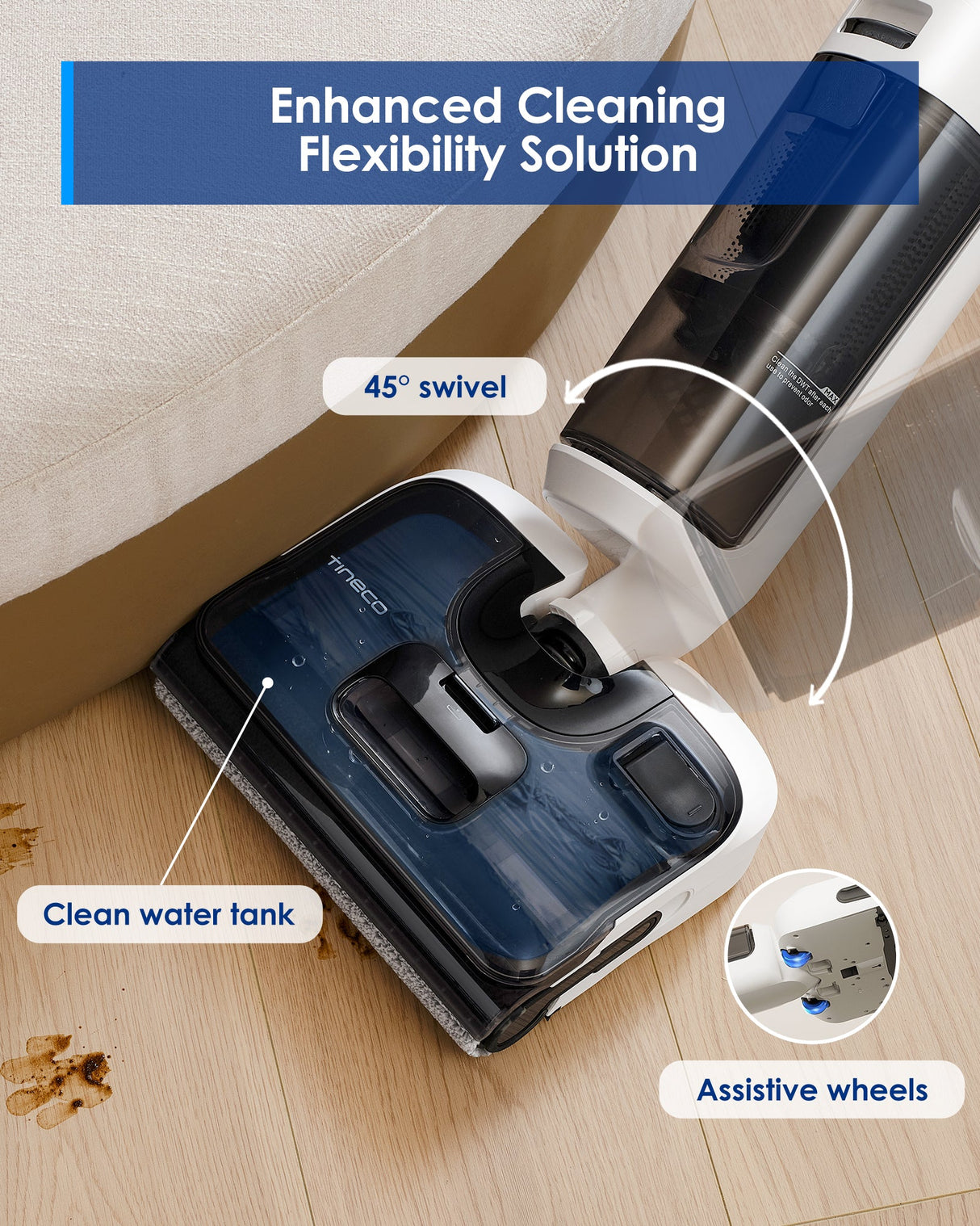 Tineco FLOOR ONE S6 Stretch Lite Wet Dry Vacuum Cleaner, best vacuum cleaner, handheld vacuum, best cordless vacuum for pet hair, tineco vacuum cleaner, best vacuum for pet hair, best cordless vacuum canada