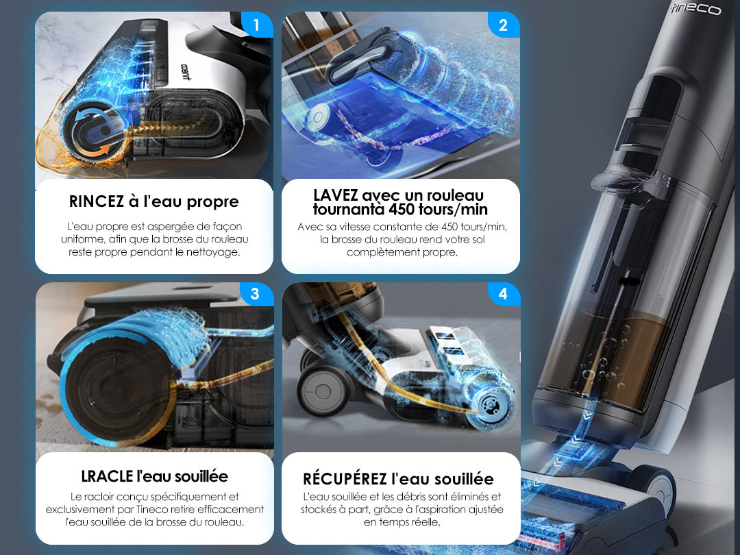 Tineco Floor One S5 Intelligent Aspirateur Eau et Poussière sans Fil, aspirateur laveur, aspirateur balai, aspirateur sans fil, meilleur aspirateur sans fil, balayeuse sans fil
