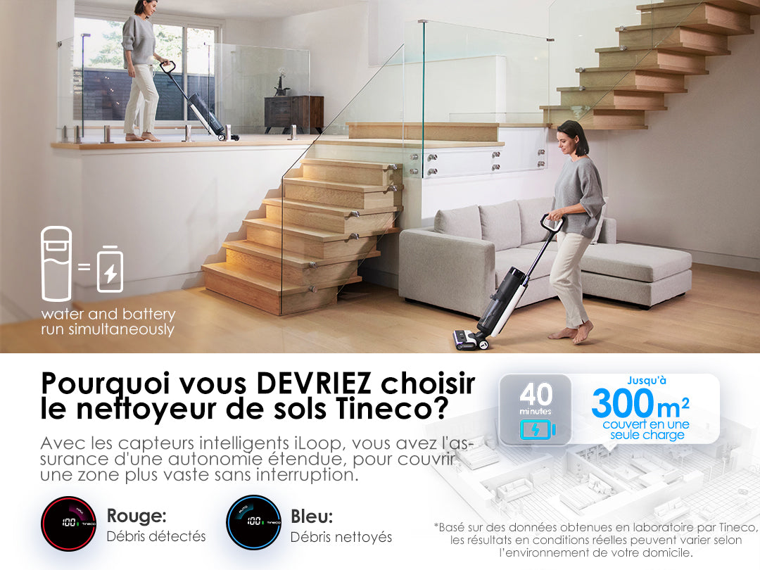 Tineco FLOOR ONE S7 PRO Aspirateur et Laveur Sec et Humide sans Fil Intelligent, aspirateur laveur, aspirateur balai, aspirateur sans fil, meilleur aspirateur sans fil, balayeuse sans fil