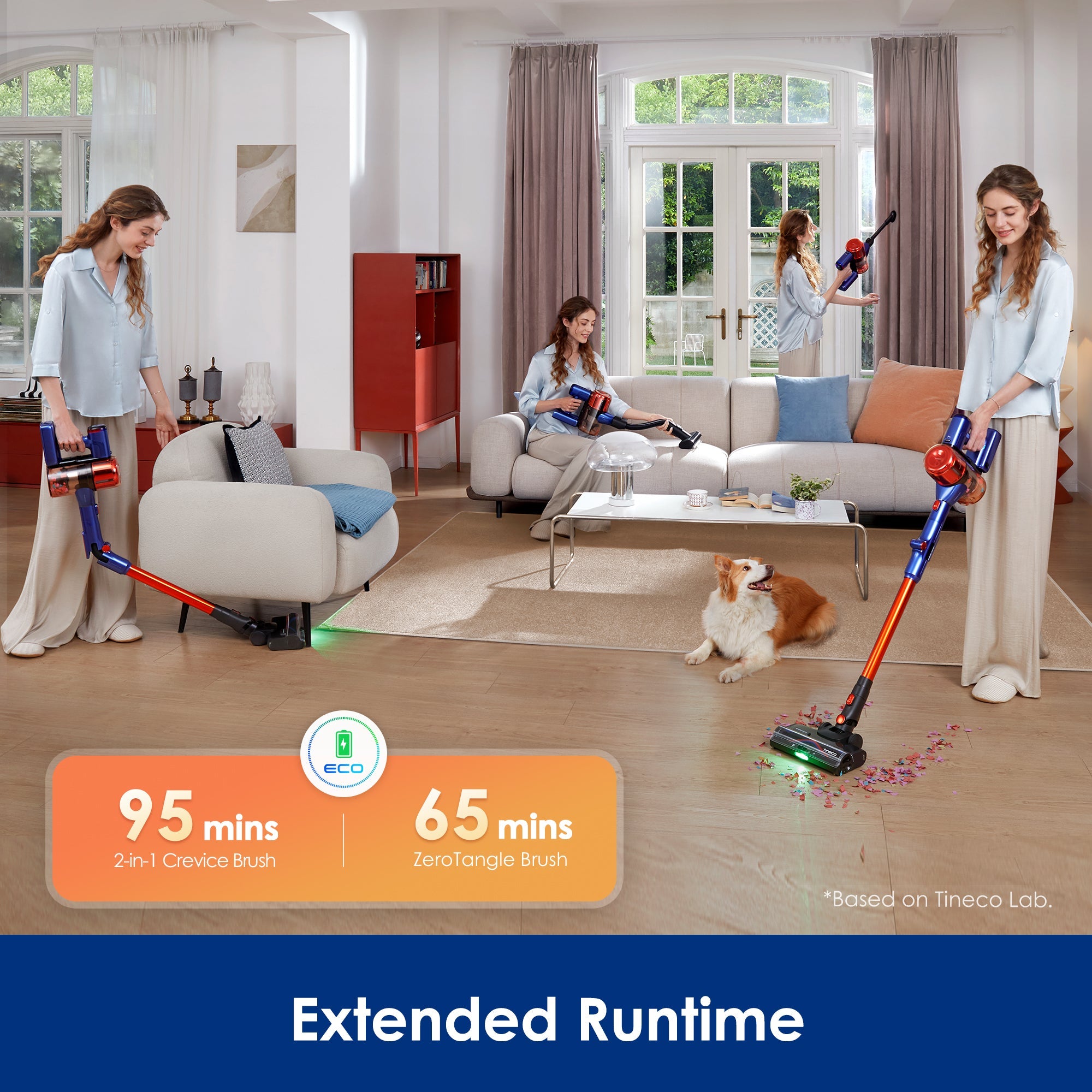 Tineco PURE ONE S70 Cordless Stick Vacuum Cleaner - Blue Orange - Tineco CA