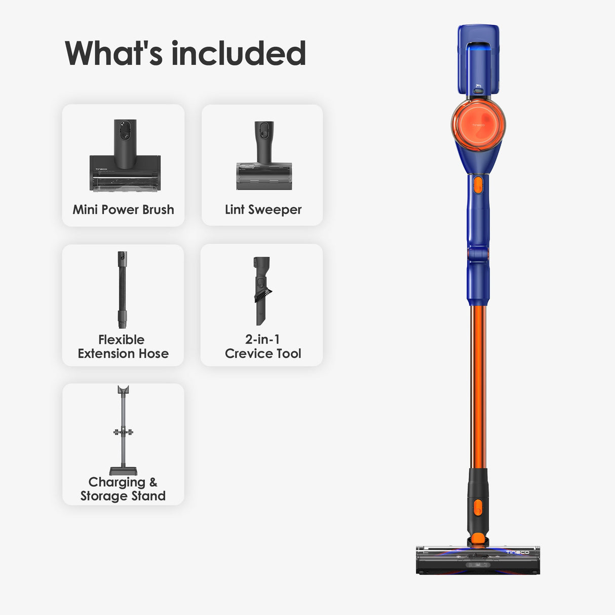 Tineco PURE ONE S70 Cordless Stick Vacuum Cleaner - Blue Orange - Tineco CA